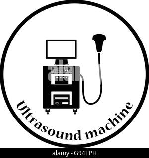 L'icône de la machine de diagnostic à ultrasons. Cercle mince de conception. Vector illustration. Illustration de Vecteur