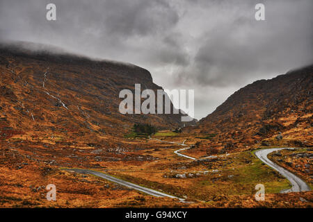 Col de montagne, Gap of Dunloe, Killarney, Killarney National Park, Iveragh, comté de Kerry, Irlande Banque D'Images