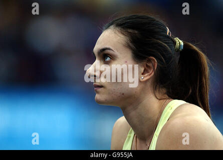 Athlétisme - IAAF Norwich Union Grand Prix intérieur - Birmingham. Yelena Isinbayeva en Russie Banque D'Images