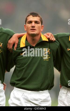 Rugby Union - Test Match - Angleterre / Afrique du Sud.Joost Van Der Westhuizen en Afrique du Sud Banque D'Images