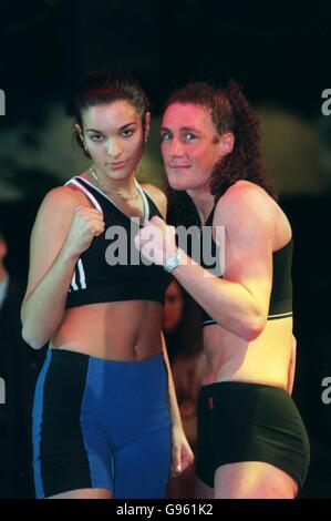 Britains premier boxeur professionnel féminin agréé Jane Couch et Semon Lukic photographié en prévision de leur point de repère à Streatham demain (Weds) Banque D'Images