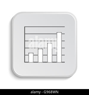 L'icône graphique de bars. Bouton Internet sur fond blanc. Banque D'Images