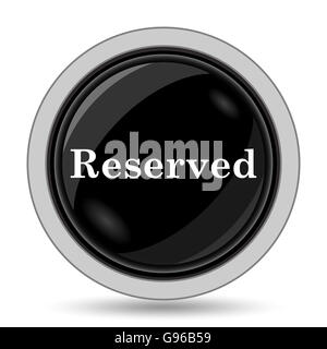 Réservés icône. Bouton Internet sur fond blanc. Banque D'Images