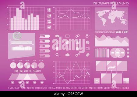 Éléments de la technologie Web, infographie icônes. économie vecteur graphique timeline, symbole de rappel. graphique info icône graphique. finan Illustration de Vecteur