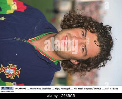 19 juin 93, qualificateur de coupe du monde, Luis Figo, Portugal Banque D'Images