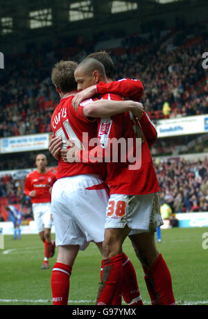 Football - Coca-Cola football League One - Nottingham Forest / Gillingham - City Ground. Nathan Tyson, de Nottingham Forest, célèbre son objectif Banque D'Images