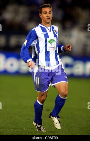 - Football - Ligue Espagnol Primera Malaga Valence v - La Rosadela Stadium Banque D'Images