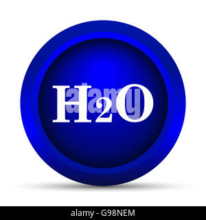 H2O Icône. Bouton Internet sur fond blanc. Banque D'Images