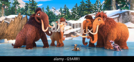 L'âge de glace : Cours de collision est un prochain 2016 American 3D computer-comédie animée film produit par Blue Sky Studios. Cette photo est pour un usage éditorial uniquement et est l'auteur de la société film et/ou le photographe attribué par le film ou la société de production et ne peut être reproduite que par des publications dans le cadre de la promotion du film ci-dessus. Un crédit obligatoire pour l'entreprise de film est nécessaire. Le photographe devrait également être portés lorsqu'il est connu. Banque D'Images