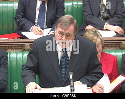 Le vice-premier ministre John Prescott pendant les questions du vice-premier ministre à la Chambre des communes. Banque D'Images