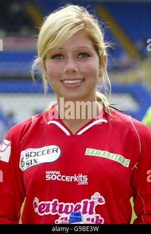 Football - six finales de football - Birmingham City football Club St Andrews Stadium.Nikki Sanderson, ancien acteur de Coronation Street, lors des six finales de football au stade de football St Andrews de Birmingham City Banque D'Images