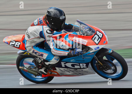 Motorcycle Racer Karel Hanika, République tchèque, participe à l'IDM 125 cup le 20 août. 2011 à Zeltweg, Autriche, Europe Banque D'Images