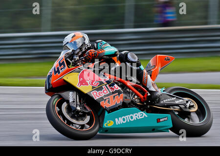 Motorcycle Racer Martin Bauer, l'Autriche, en concurrence dans l'IDM Superbike cup le 20 août. 2011 à Zeltweg, Autriche, Europe Banque D'Images