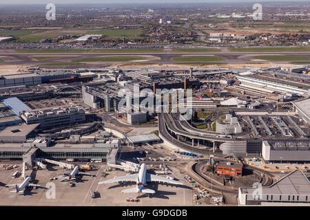Vue aérienne de l'aéroport Heathrow de Londres Banque D'Images