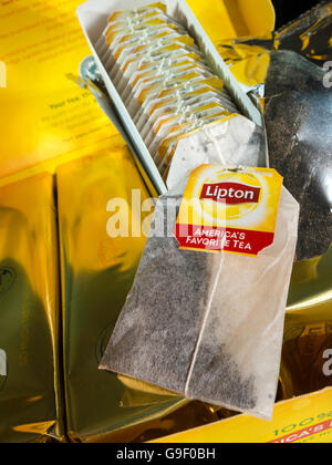 Sachets de Thé Lipton, USA Banque D'Images