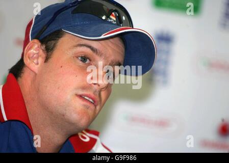 CRICKET - Conférence de presse de l'Angleterre - Londres.Le capitaine d'Angleterre Andrew Strauss lors d'une conférence de presse au Brit Oval, Kennington, Londres. Banque D'Images