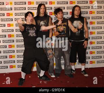 Kerrang Awards 2006 - la brasserie. Bullet for My Valentine arrive sur le tapis rouge Banque D'Images