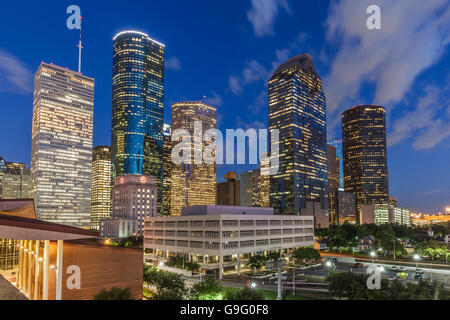 Houston skyline at Twilight Banque D'Images