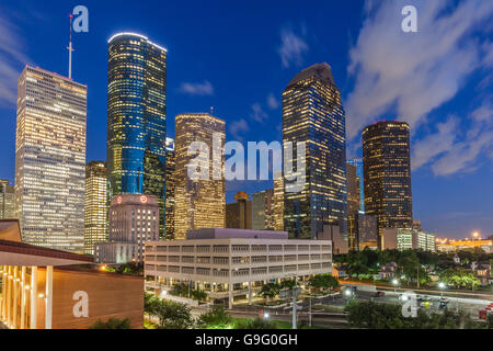 Houston skyline at Twilight Banque D'Images