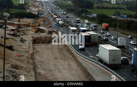 289 millions de mesures pour élargir la M1 dans le Hertfordshire et le Bedfordshire. Banque D'Images