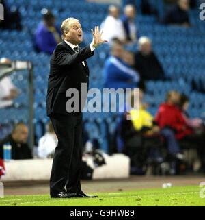 Photo inédit daté du 19/09/06 de Leeds United manager Kevin Blackwell au cours de la Carling Cup deuxième ronde match contre Barnet. Banque D'Images