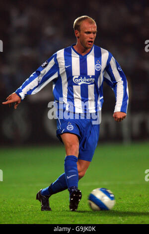 Football - coupe UEFA - Groupe D - Odense / Parme - Parc Fionia. Jan Tore Ophhaug, Odense Banque D'Images