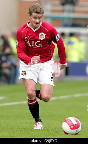 Soccer - FA Barclays Premiership - Wigan Athletic / Manchester United - le JJB Stadium.OLE Gunnar Solskjaer, Manchester United Banque D'Images