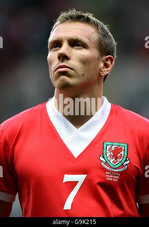 Football - International friendly - pays de Galles v Bulgarie - Liberty Stadium. Craig Bellamy, pays de Galles. Banque D'Images