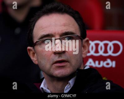 Football - FA Cup - troisième tour - Manchester United / Aston Villa - Old Trafford. Martin O'Neill, directeur d'Aston Villa Banque D'Images