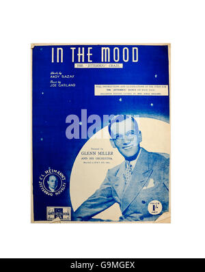 Une feuille de couverture de la musique de 'In the Mood' par l'orchestre de Glenn Miller. Banque D'Images