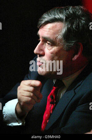 Gordon Brown parle à la conférence du parti travailliste écossais Corran Halls, Oban. Banque D'Images