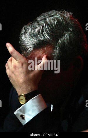 Gordon Brown parle à la conférence du parti travailliste écossais Corran Halls, Oban. Banque D'Images