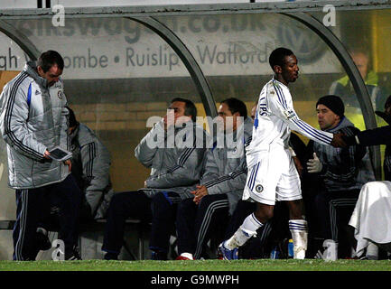 Football - Carling Cup - Demi-finale - Wycombe Wanderers v Chelsea - Chaussée Stadium Banque D'Images