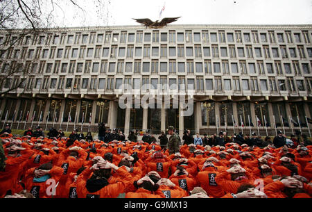 Manifestations contre la prison de Guantanamo Bay Banque D'Images