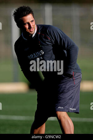 Gavin Henson, pays de Galles, lors d'une session de formation à l'Institut gallois du sport, Sophia Gardens, Cardiff. Banque D'Images