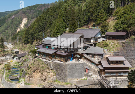 Korakukan Ryokan près de Snow Monkey Park, Yamanouchi, Japon Banque D'Images