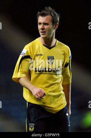 Football - le Trophée FA Carlsberg - première partie - Oxford United v Lewes - Stade Kassam. Carl Pettefer, Oxford United Banque D'Images