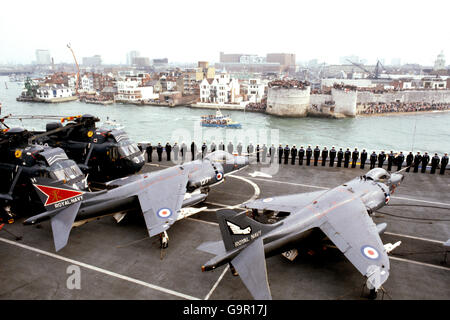 Guerre Falkands - Royal Navy - Maquette - Portsmouth Banque D'Images