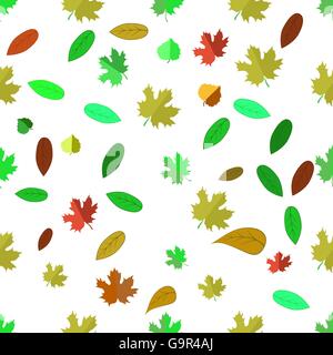 Motif feuilles différentes transparente Illustration de Vecteur