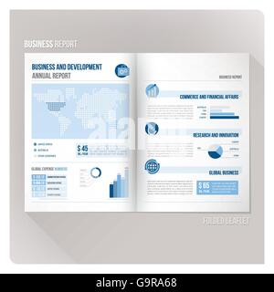 Rapport annuel brochure avec copie espace et icons set Illustration de Vecteur