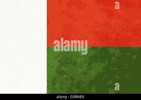 Justes proportions Madagascar drapeau avec la texture Illustration de Vecteur