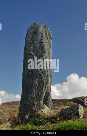 Turas, Greeneville, comté de Donegal, Irlande / Gleann Cholm Cille / Glencolmcille / Standing Stone Banque D'Images