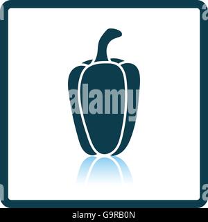 L'icône de poivre. Reflet de l'ombre. Vector illustration. Illustration de Vecteur