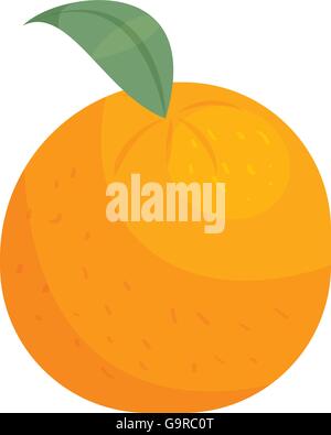 Orange avec l'icône de la feuille Illustration de Vecteur