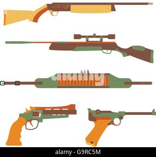 Ensemble d'armes à feu télévision design Illustration de Vecteur