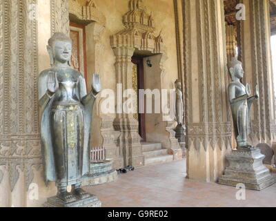 Statue de Bouddha en Wat Sisaket, Laos, Vientiane capital, province de Vientiane, Laos, Asie / Vientiane Banque D'Images