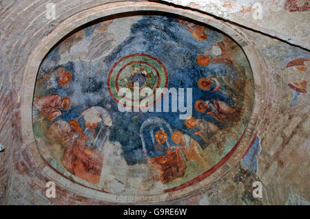 Fresco, Cathédrale de St Nicholas, Demre, Lycie, Antalya, Turquie / Myra antique, le Père Noël Banque D'Images