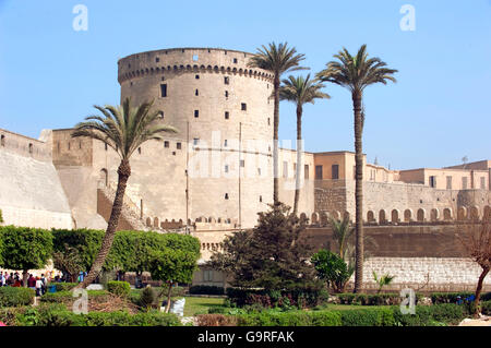 La Citadelle de Saladin, mur, fortification islamique médiévale, Le Caire, Egypte Banque D'Images