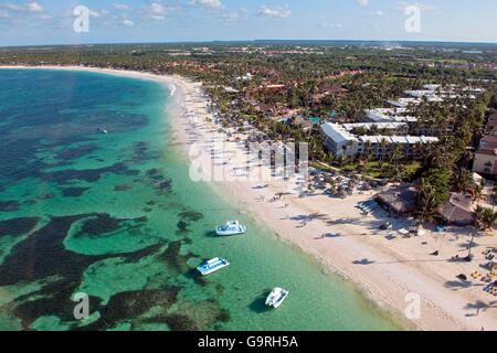 Plage, Beach Resort, reef, Bavaro, Punta Cana, La Altagracia Province, République Dominicaine Banque D'Images