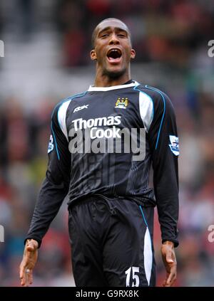 Soccer - FA Barclays Premiership - Middlesbrough / Manchester City - The Riverside.Sylvain Distin de Manchester City célèbre le but d'ouverture Banque D'Images